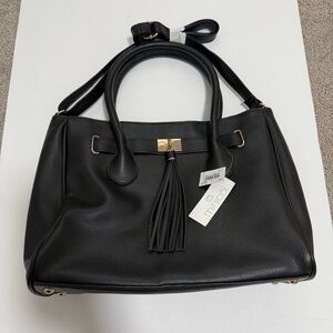 Minicci Handbag Classic Black Shoulder Bag with Gold Detail